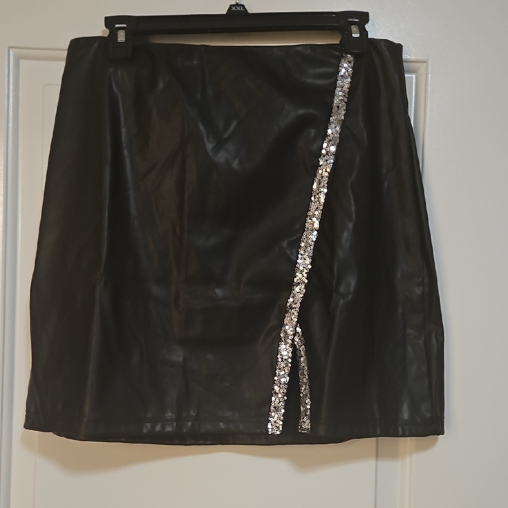 Black Skirt with Silver Sequin Detail NWT